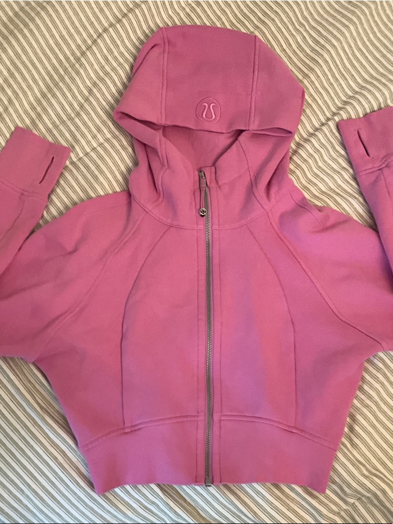 Lululemon Athletica Rose Pink Zip-Up Hooded Bomber